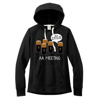 Funny Aa Meeting. Hi! My Name Is Todd And IM A Battery Women's Fleece Hoodie