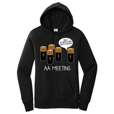 Funny Aa Meeting. Hi! My Name Is Todd And IM A Battery Women's Pullover Hoodie