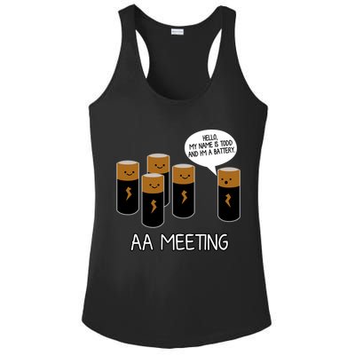 Funny Aa Meeting. Hi! My Name Is Todd And IM A Battery Ladies PosiCharge Competitor Racerback Tank