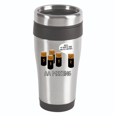 Funny Aa Meeting. Hi! My Name Is Todd And IM A Battery 16oz Travel Tumbler