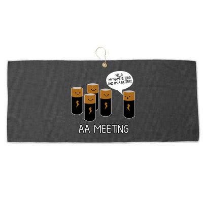 Funny Aa Meeting. Hi! My Name Is Todd And IM A Battery Large Microfiber Waffle Golf Towel