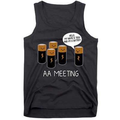 Funny Aa Meeting. Hi! My Name Is Todd And IM A Battery Tank Top