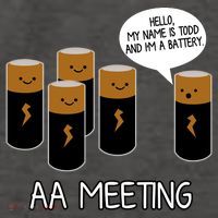 Funny Aa Meeting. Hi! My Name Is Todd And IM A Battery Vector Backpack