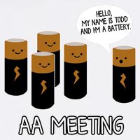 Funny Aa Meeting. Hi! My Name Is Todd And IM A Battery Garment-Dyed Sweatshirt