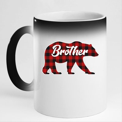 Family Christmas Matching Plaid Brother Bear 11oz Black Color Changing Mug