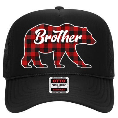 Family Christmas Matching Plaid Brother Bear High Crown Mesh Back Trucker Hat