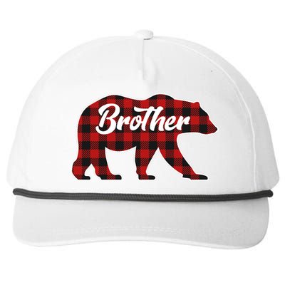 Family Christmas Matching Plaid Brother Bear Snapback Five-Panel Rope Hat