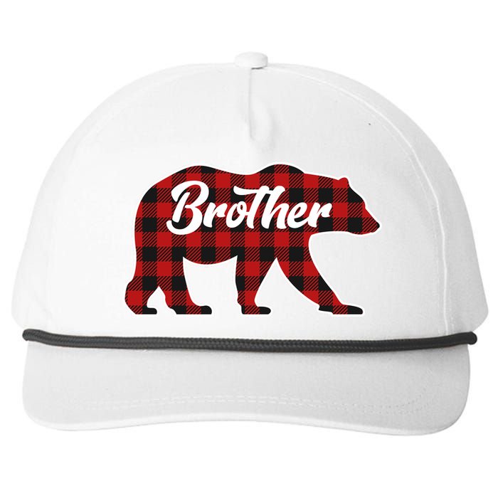 Family Christmas Matching Plaid Brother Bear Snapback Five-Panel Rope Hat