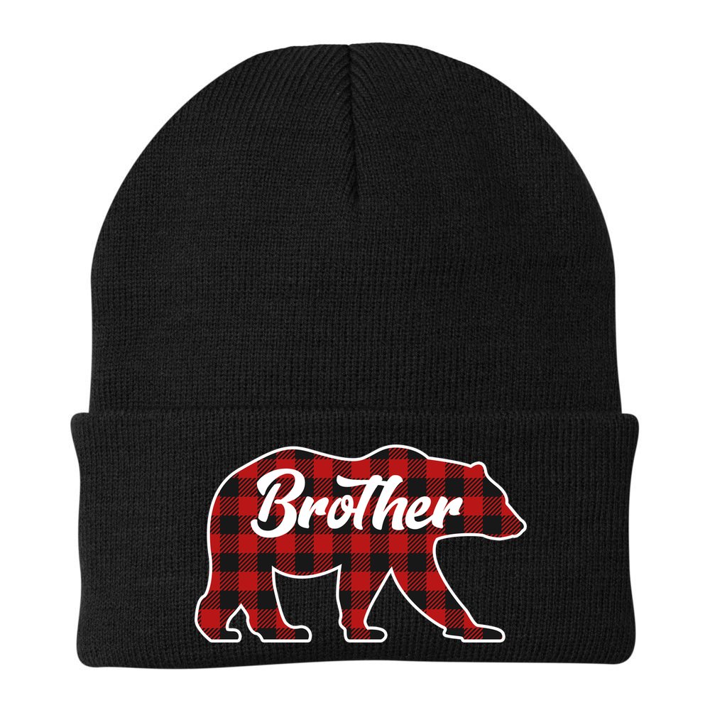 Family Christmas Matching Plaid Brother Bear Beanie