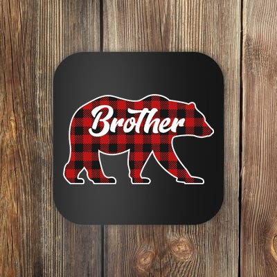 Family Christmas Matching Plaid Brother Bear Coaster