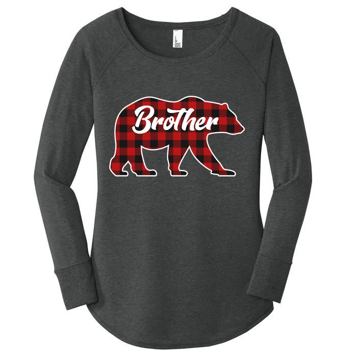 Family Christmas Matching Plaid Brother Bear Women's Perfect Tri Tunic Long Sleeve Shirt