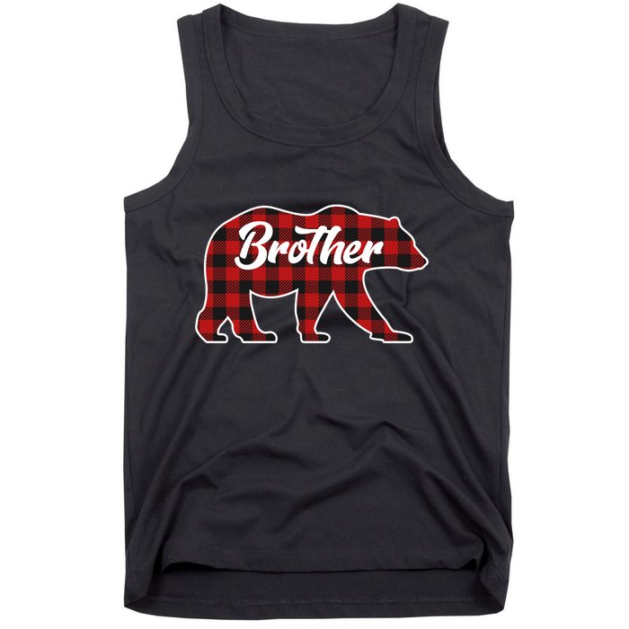 Family Christmas Matching Plaid Brother Bear Tank Top