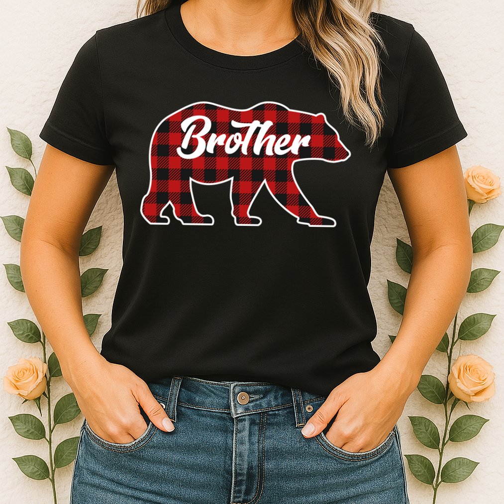 Family Christmas Matching Plaid Brother Bear Womens T-Shirt