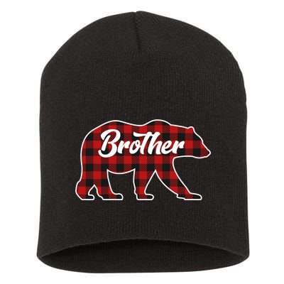 Family Christmas Matching Plaid Brother Bear Short Acrylic Beanie