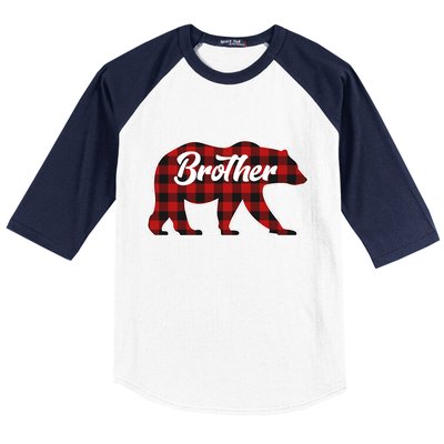 Family Christmas Matching Plaid Brother Bear Baseball Sleeve Shirt