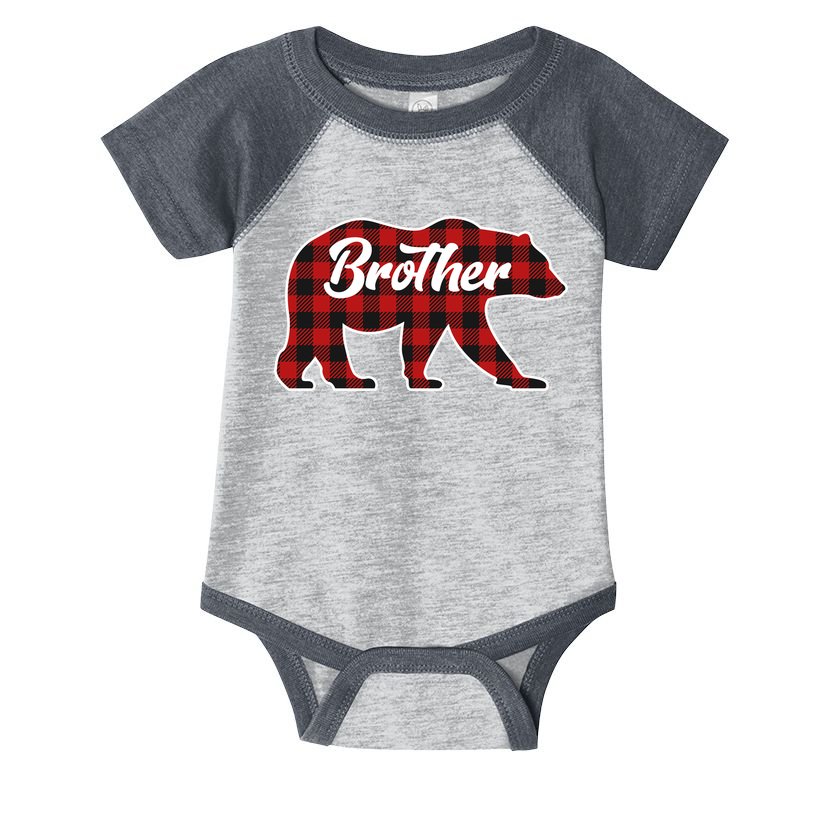 Family Christmas Matching Plaid Brother Bear Infant Baby Jersey Bodysuit