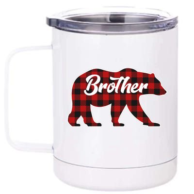 Family Christmas Matching Plaid Brother Bear 12 oz Stainless Steel Tumbler Cup