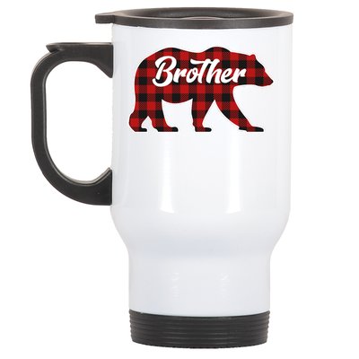 Family Christmas Matching Plaid Brother Bear Stainless Steel Travel Mug