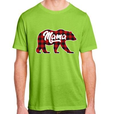 Family Christmas Matching Plaid Mama Bear Adult ChromaSoft Performance T-Shirt