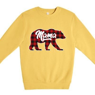 Family Christmas Matching Plaid Mama Bear Premium Crewneck Sweatshirt