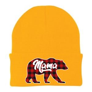 Family Christmas Matching Plaid Mama Bear Knit Cap Winter Beanie