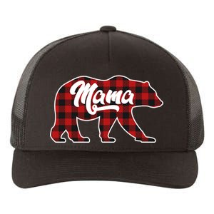 Family Christmas Matching Plaid Mama Bear Yupoong Adult 5-Panel Trucker Hat