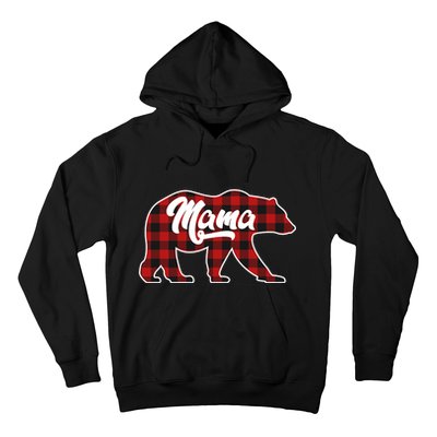 Family Christmas Matching Plaid Mama Bear Hoodie