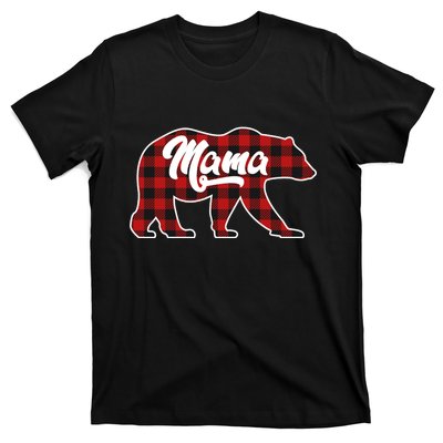 Family Christmas Matching Plaid Mama Bear T-Shirt