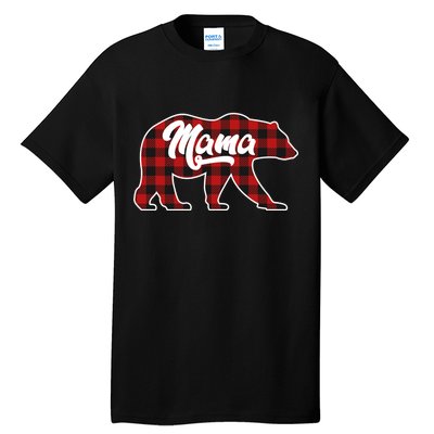 Family Christmas Matching Plaid Mama Bear Tall T-Shirt