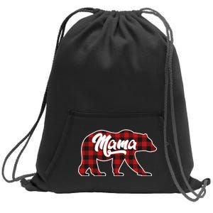 Family Christmas Matching Plaid Mama Bear Sweatshirt Cinch Pack Bag