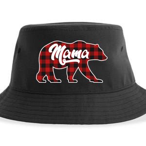 Family Christmas Matching Plaid Mama Bear Sustainable Bucket Hat