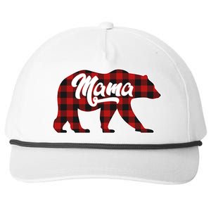 Family Christmas Matching Plaid Mama Bear Snapback Five-Panel Rope Hat