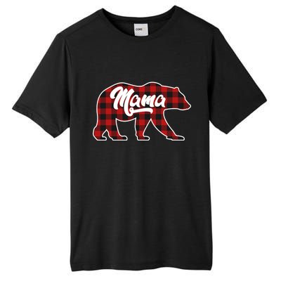 Family Christmas Matching Plaid Mama Bear Tall Fusion ChromaSoft Performance T-Shirt