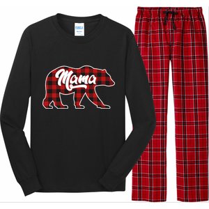 Family Christmas Matching Plaid Mama Bear Long Sleeve Pajama Set