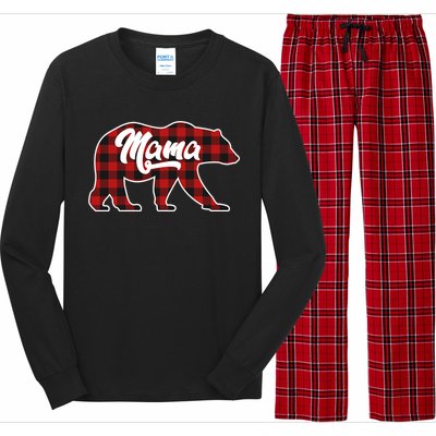 Family Christmas Matching Plaid Mama Bear Long Sleeve Pajama Set