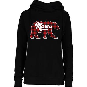 Family Christmas Matching Plaid Mama Bear Womens Funnel Neck Pullover Hood