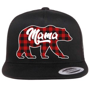 Family Christmas Matching Plaid Mama Bear Flat Bill Trucker Hat