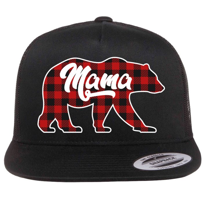 Family Christmas Matching Plaid Mama Bear Flatbill Hat