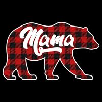 Family Christmas Matching Plaid Mama Bear Flatbill Hat
