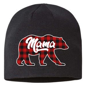 Family Christmas Matching Plaid Mama Bear Sustainable Beanie