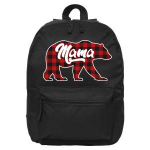 Family Christmas Matching Plaid Mama Bear 16 in Basic Backpack