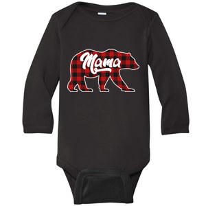 Family Christmas Matching Plaid Mama Bear Baby Long Sleeve Bodysuit