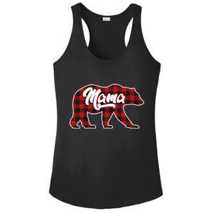 Family Christmas Matching Plaid Mama Bear Ladies PosiCharge Competitor Racerback Tank