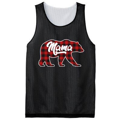 Family Christmas Matching Plaid Mama Bear Mesh Reversible Basketball Jersey Tank