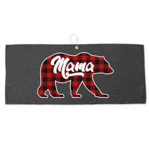 Family Christmas Matching Plaid Mama Bear Large Microfiber Waffle Golf Towel