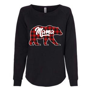 Family Christmas Matching Plaid Mama Bear Womens California Wash Sweatshirt