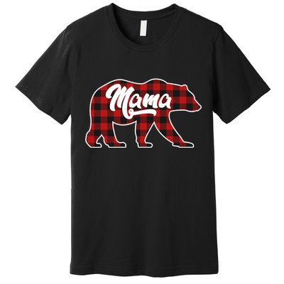 Family Christmas Matching Plaid Mama Bear Premium T-Shirt