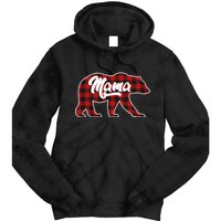 Family Christmas Matching Plaid Mama Bear Tie Dye Hoodie