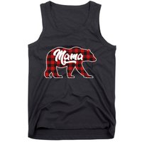 Family Christmas Matching Plaid Mama Bear Tank Top