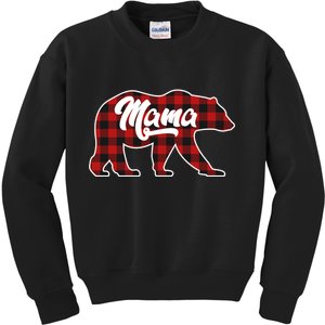 Family Christmas Matching Plaid Mama Bear Kids Sweatshirt